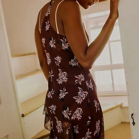 NWOT Free People Stop and Stare Maxi Slip - Chocolate Combo - SZ. Small - Picture 4 of 7
